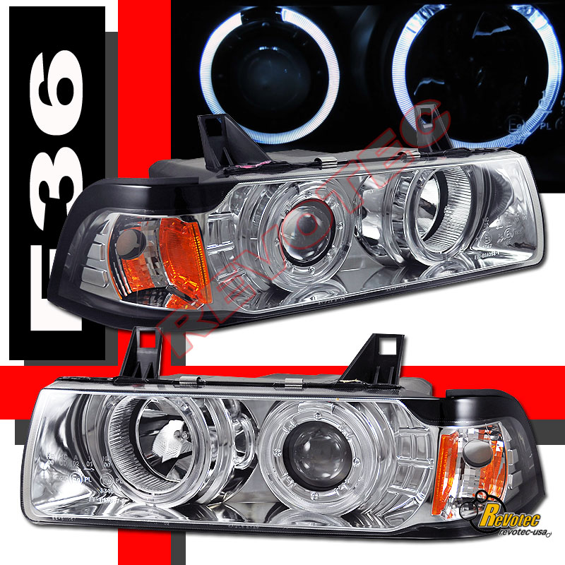 92 98 Bmw E36 4dr Sedan 318ti Dual Halo Projector Headlights Ebay