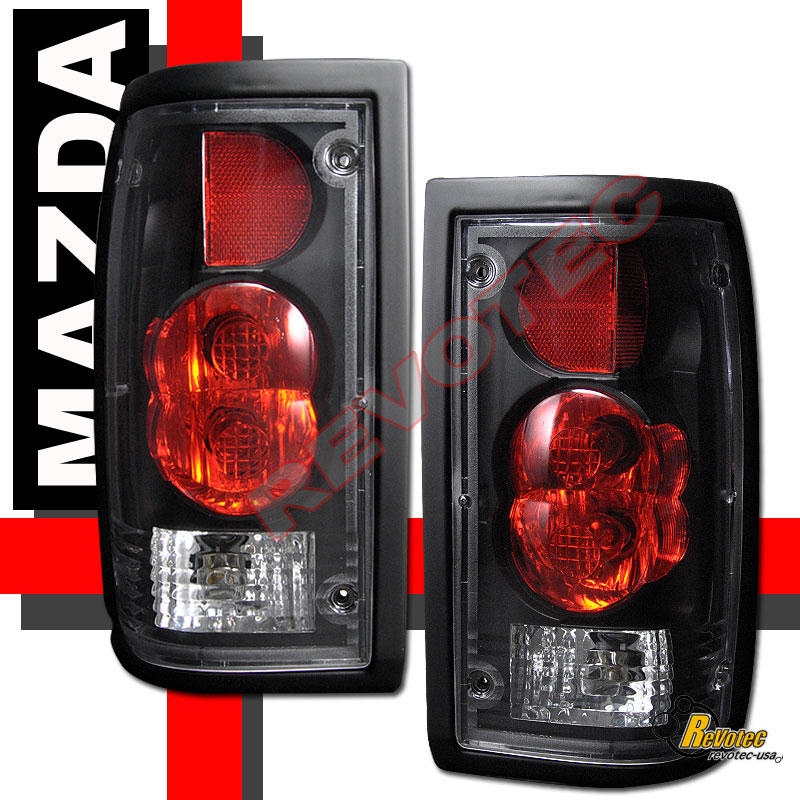 86-93 Mazda B2000 B2200 B2600 Pickup Black Tail Lights Lamps 1 Pair 89 ...